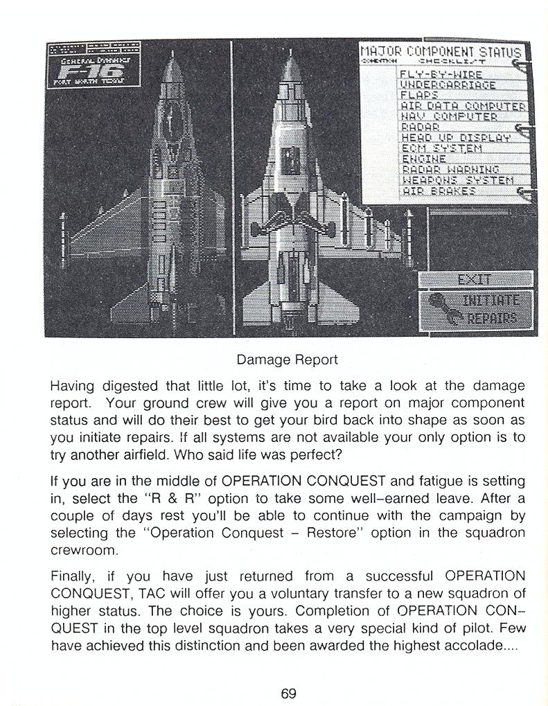 F-16 Combat Pilot flight manual page 69