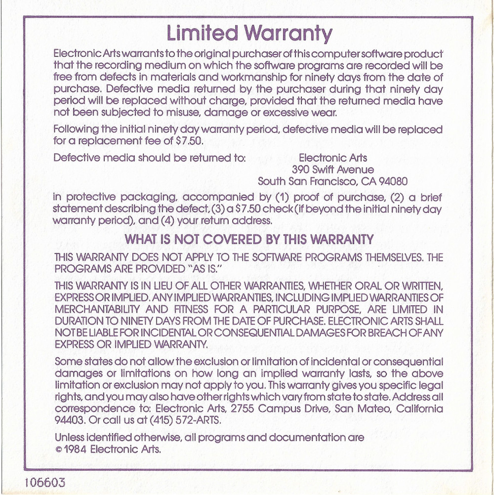 Adventure Construction Set command summary page 4