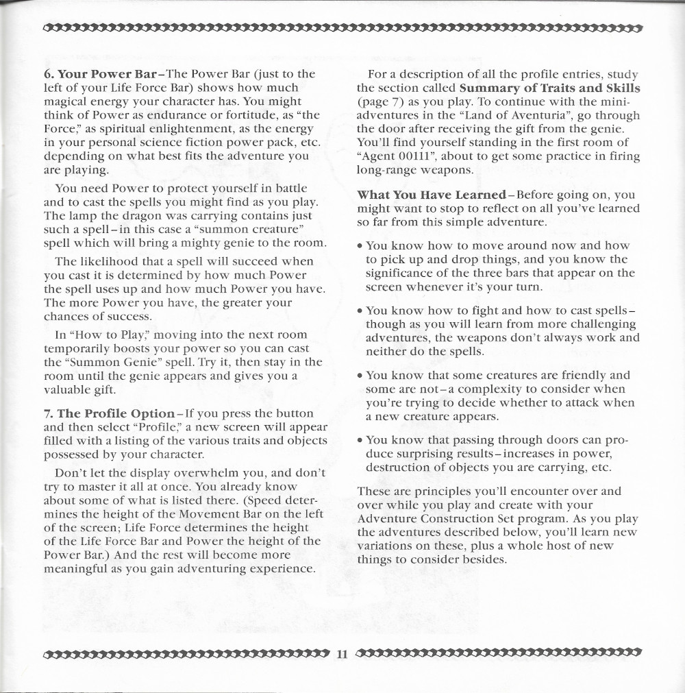 Adventure Construction Set manual page 11