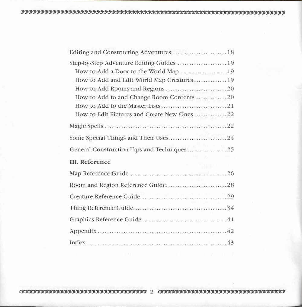 Adventure Construction Set manual page 2