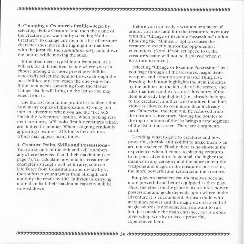 Adventure Construction Set manual page 30