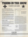 The Battle of the Bulge: Tigers in the Snow player's aid card page 1