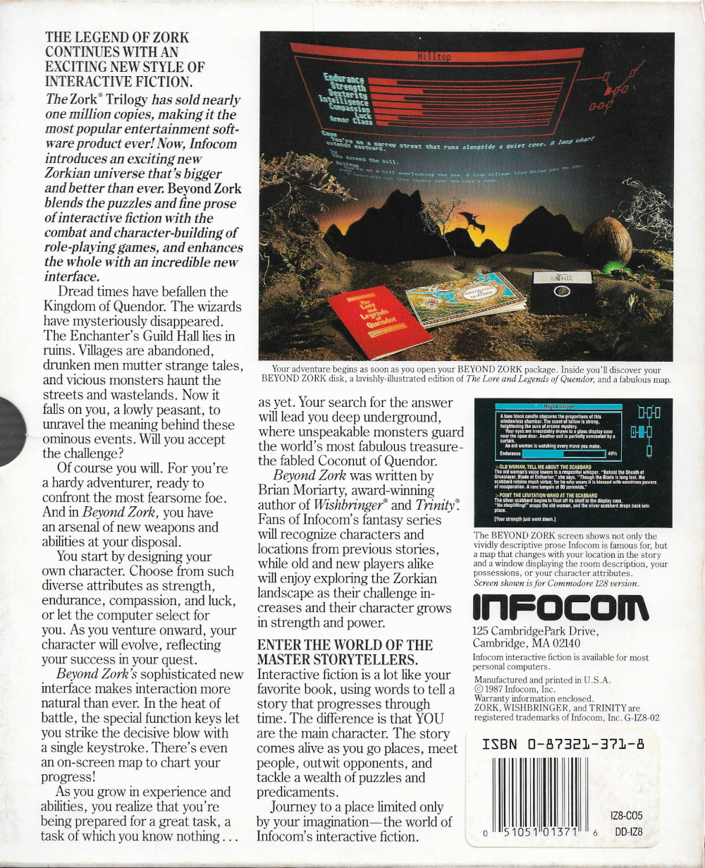 Beyond Zork box back