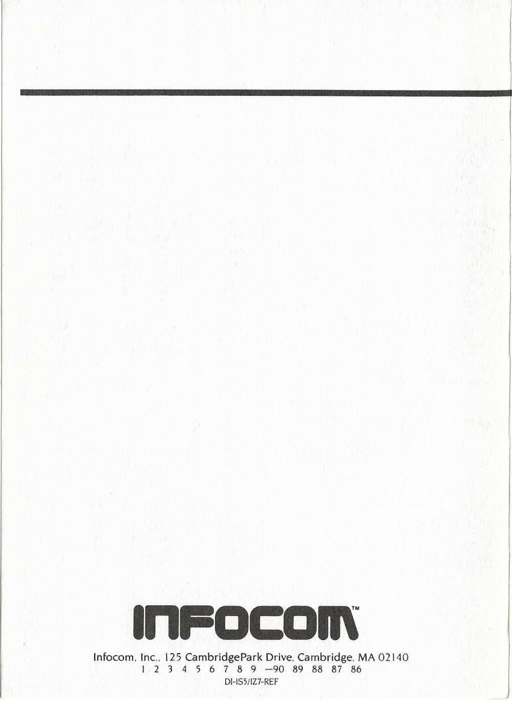 Beyond Zork reference card page 4