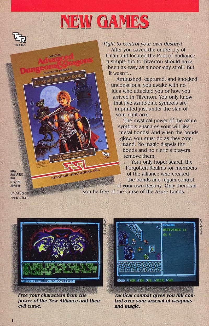DragonStrike 1989-1990 catalog page 1