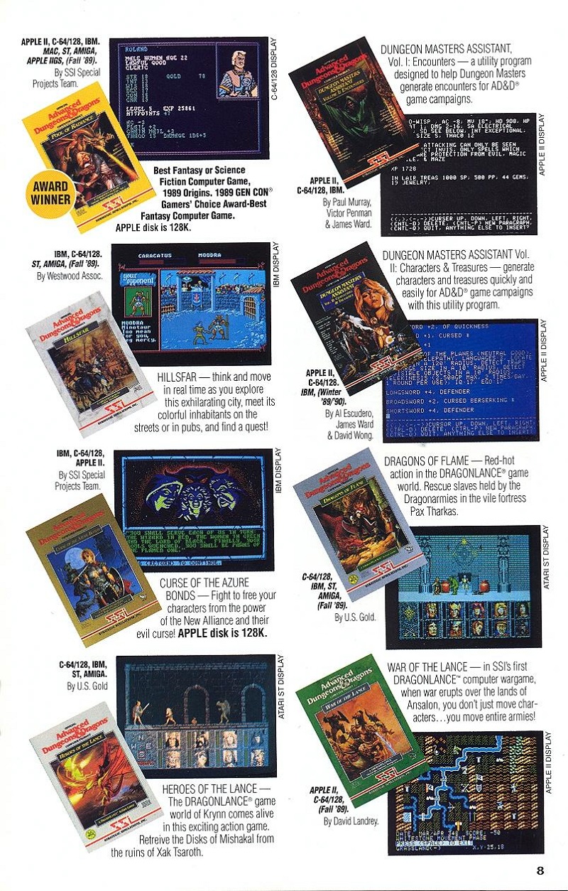 DragonStrike 1989-1990 catalog page 8