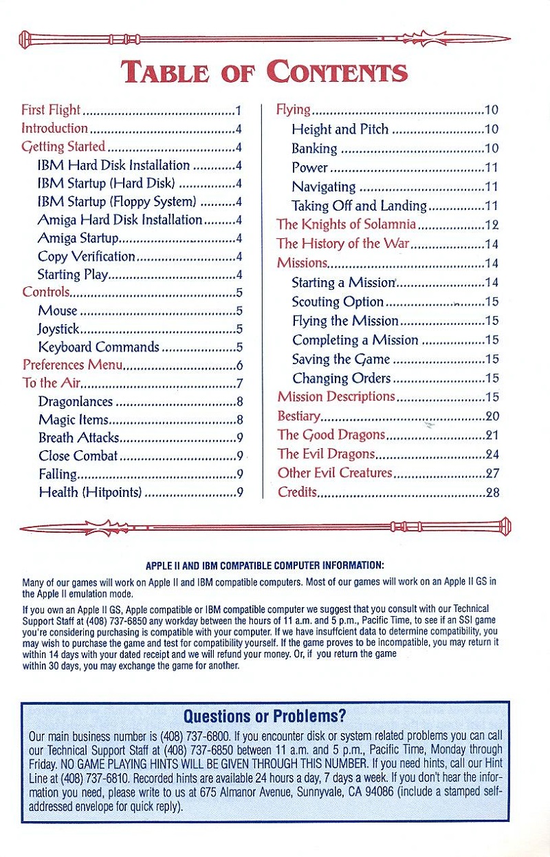 DragonStrike manual page ii