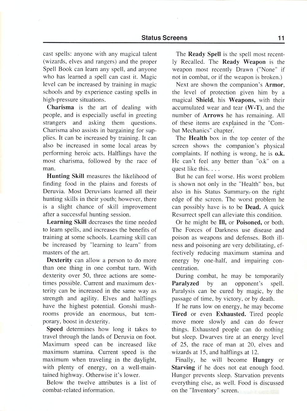 The Magic Candle manual page 11