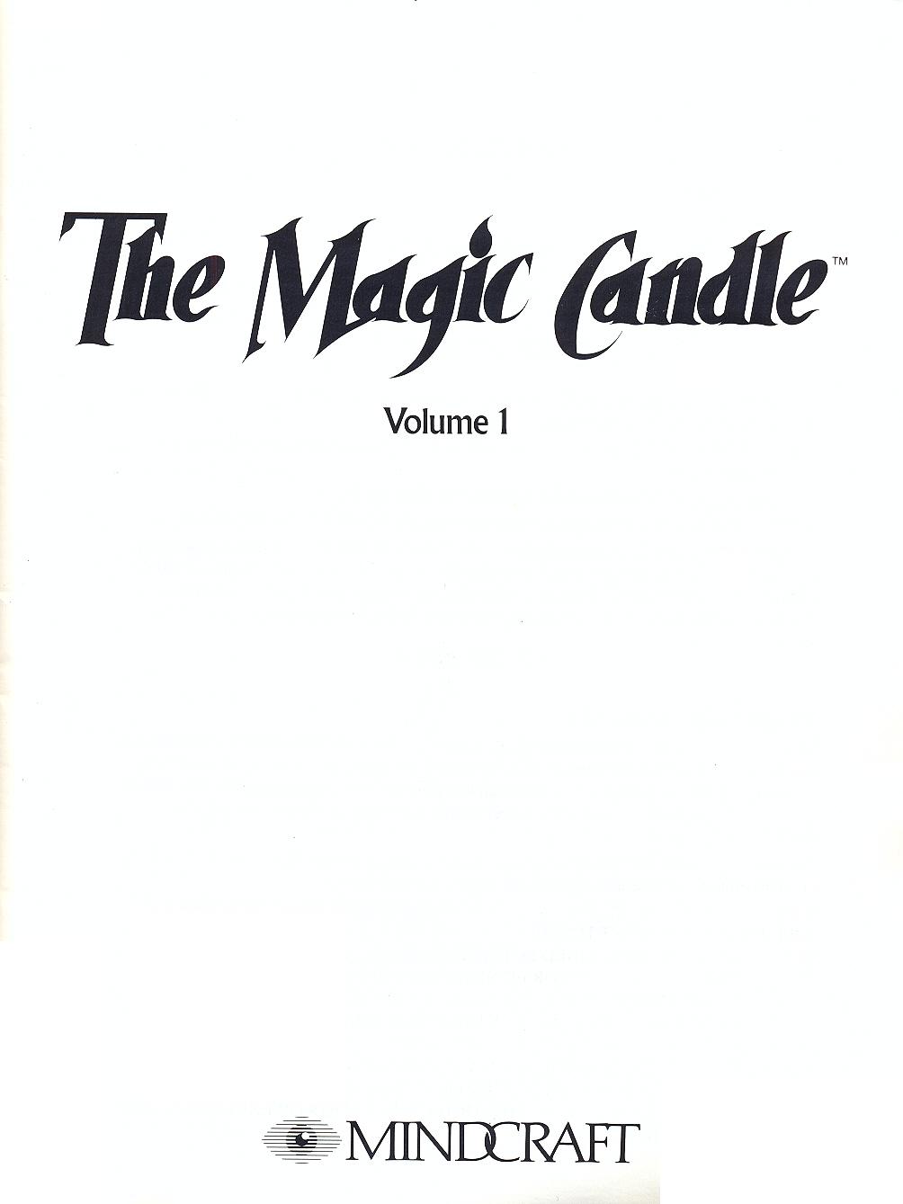 The Magic Candle manual page i