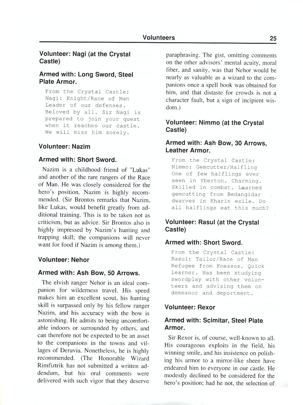The Magic Candle manual page 25