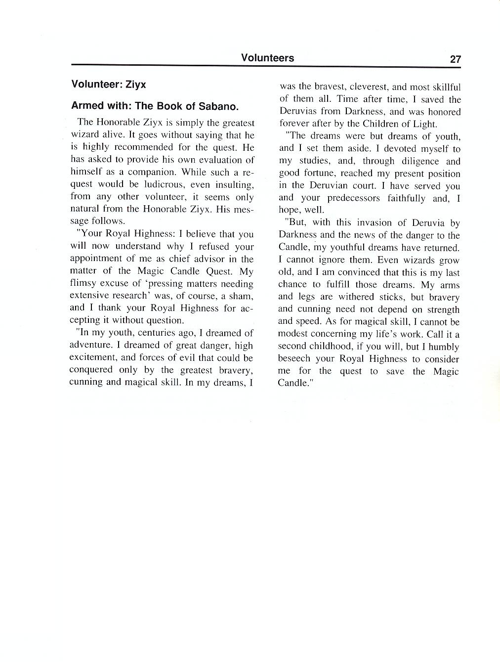 The Magic Candle manual page 27