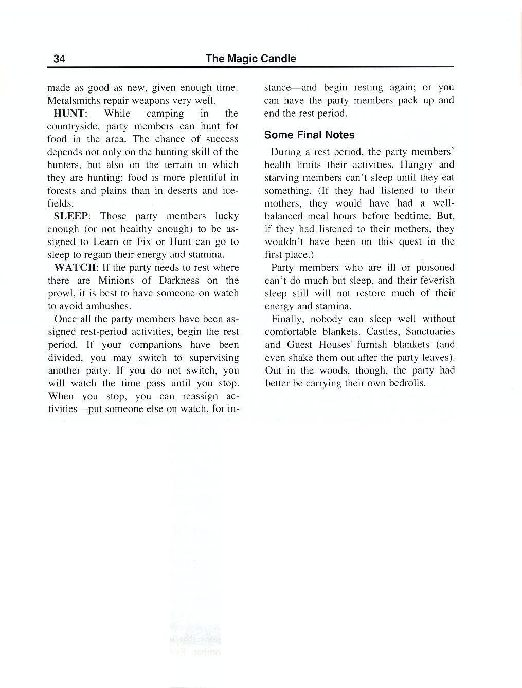 The Magic Candle manual page 34