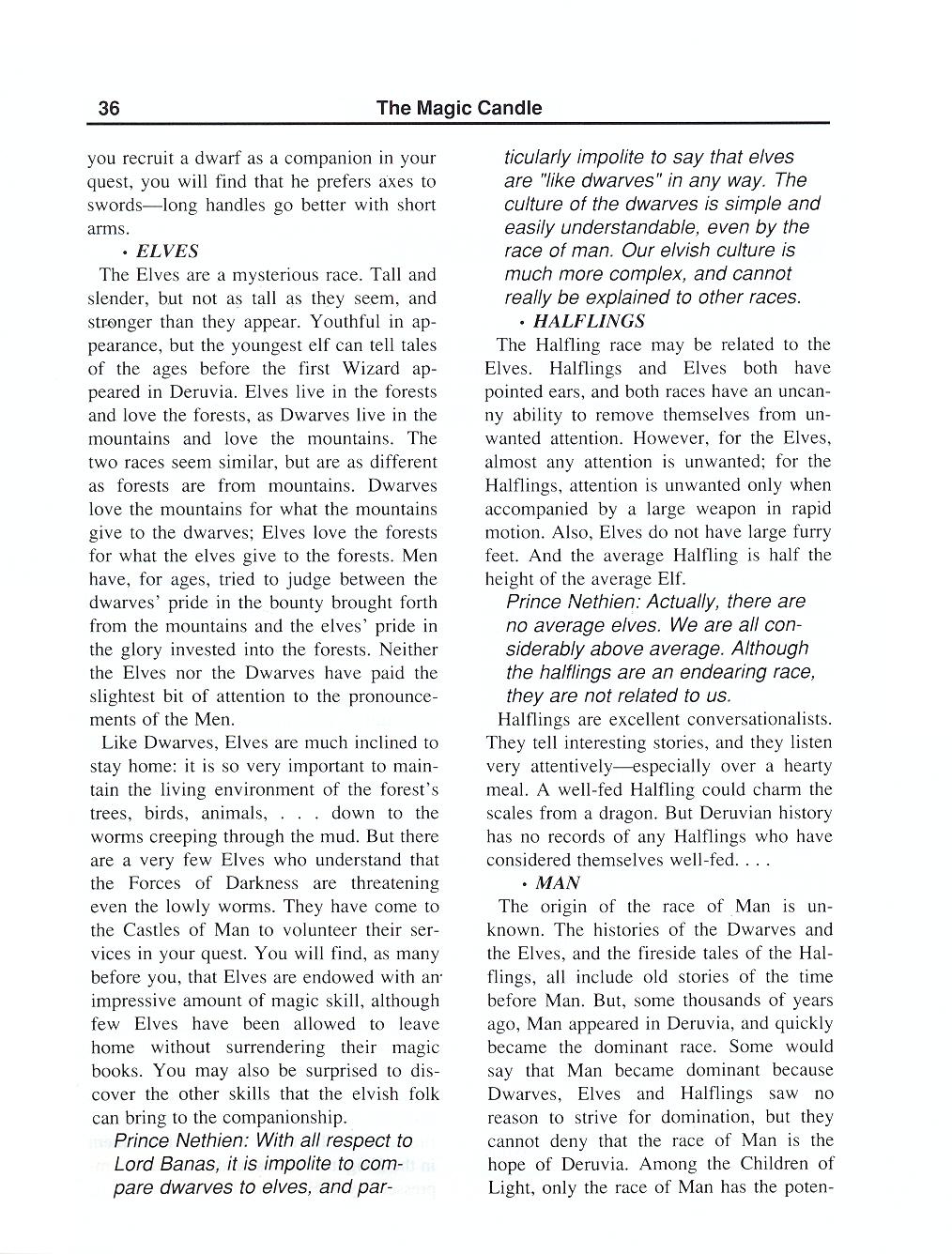 The Magic Candle manual page 36