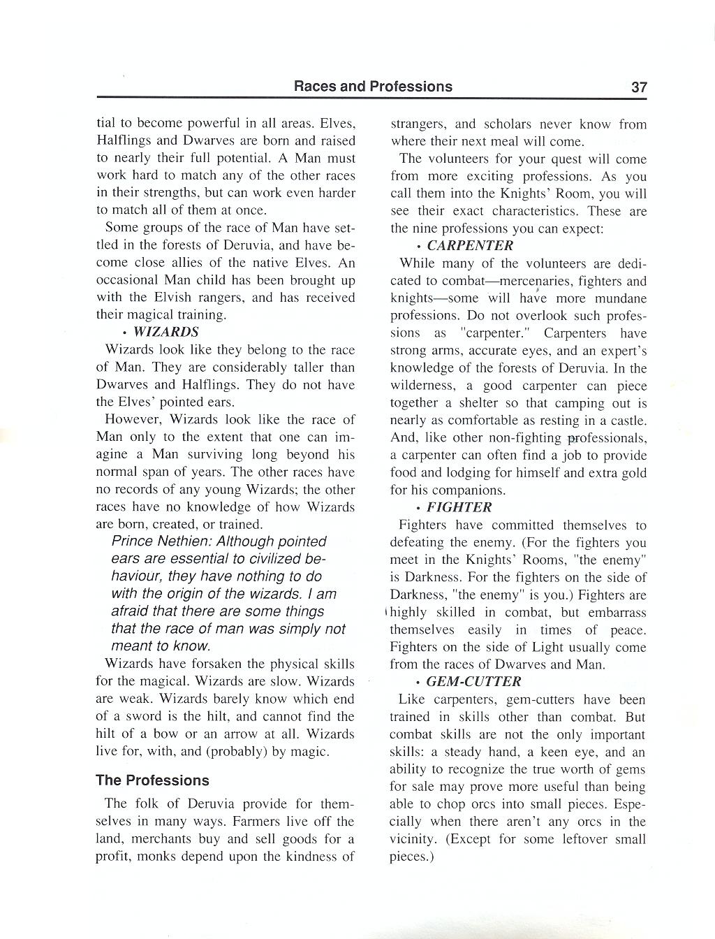 The Magic Candle manual page 37