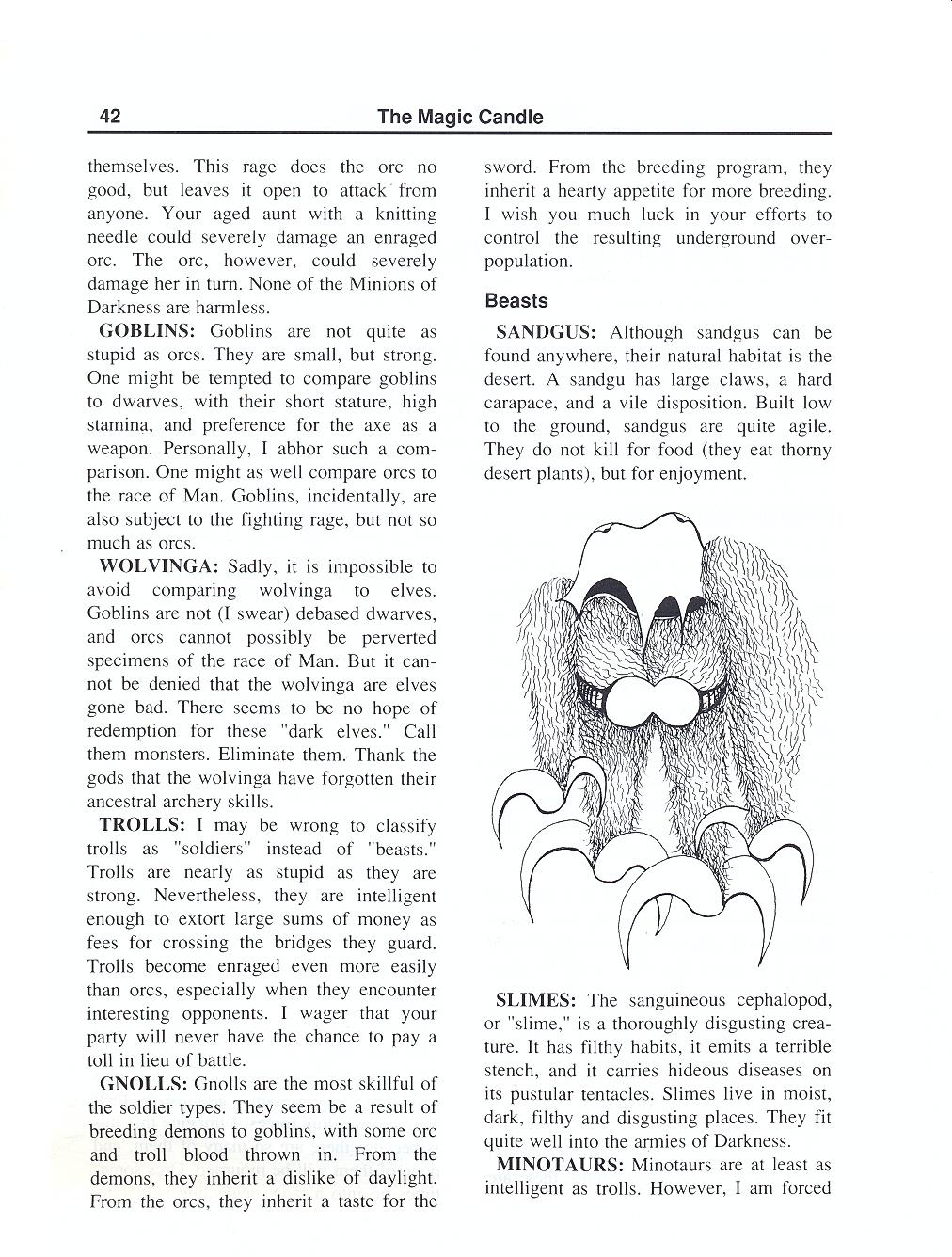 The Magic Candle manual page 42