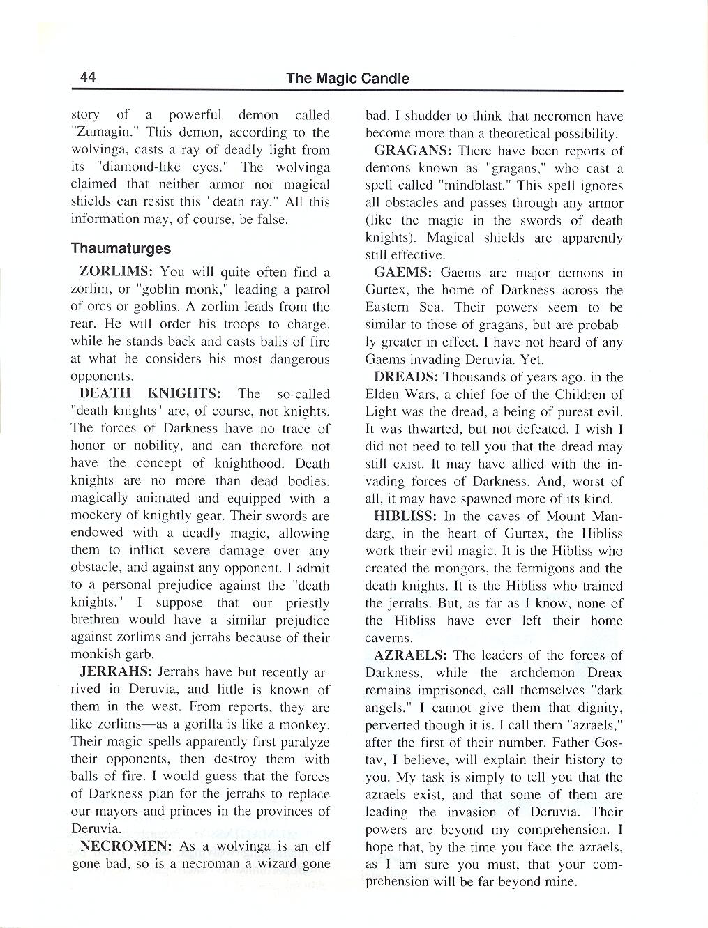 The Magic Candle manual page 44