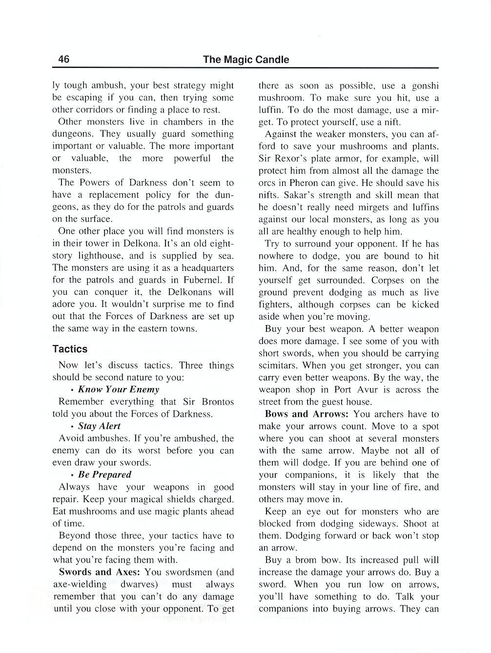 The Magic Candle manual page 46