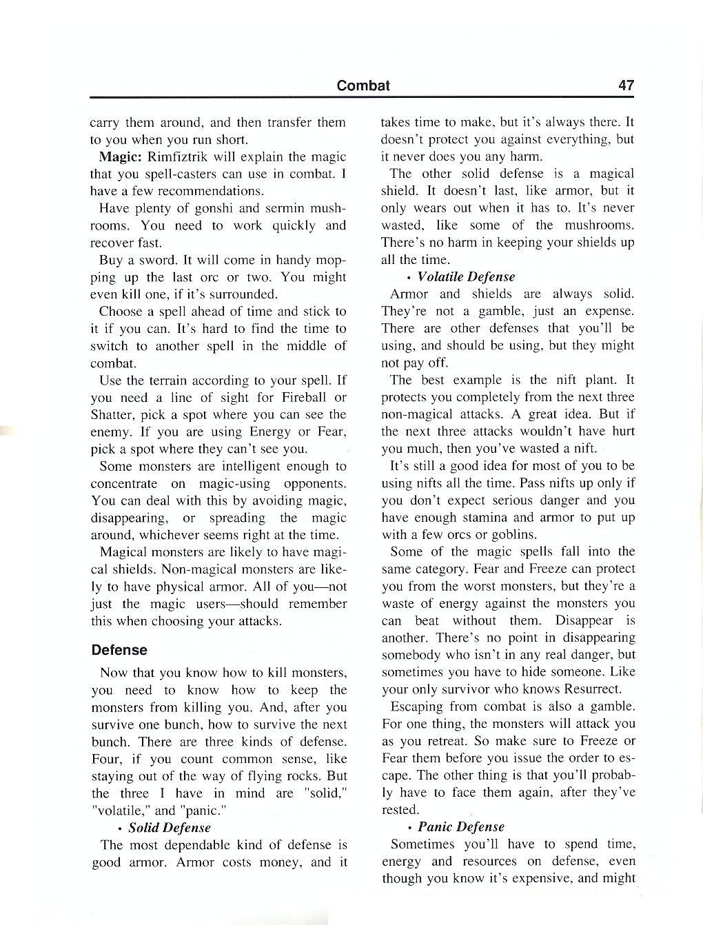 The Magic Candle manual page 47