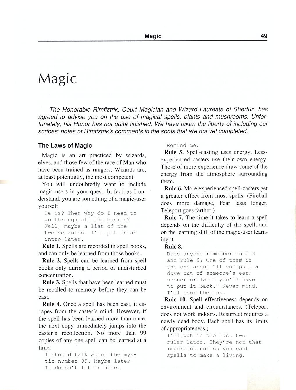 The Magic Candle manual page 49