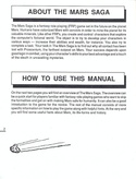 Mars Saga manual page 2