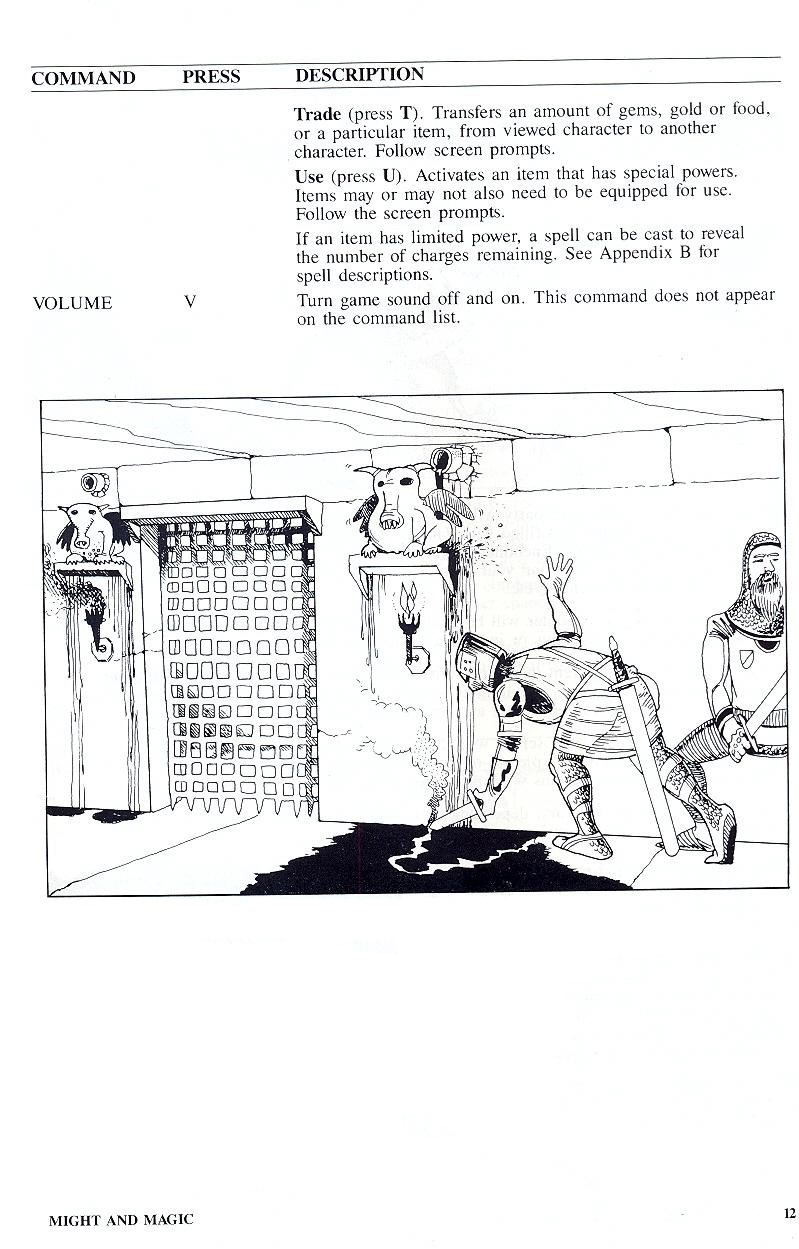 Might and Magic manual page 12