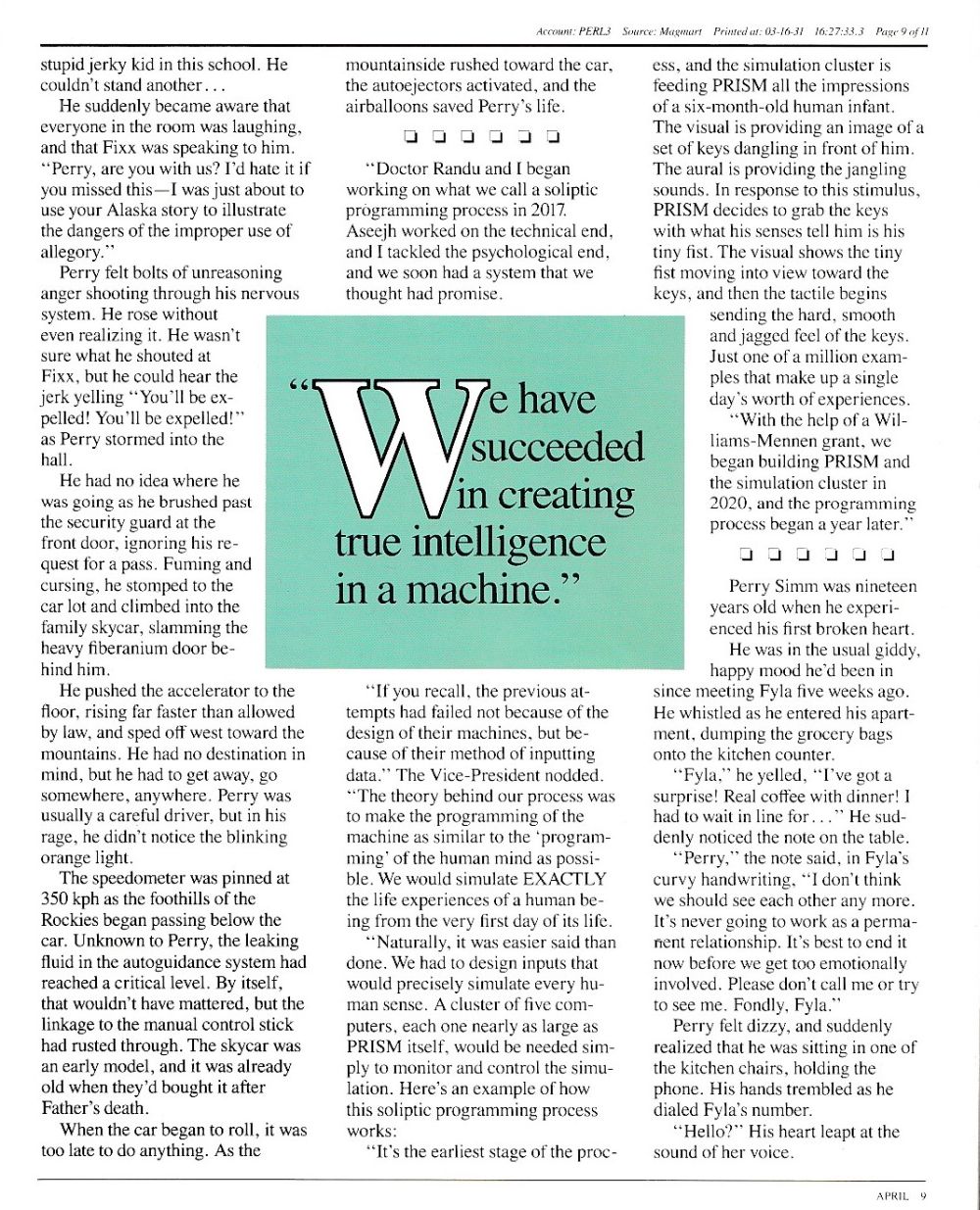 A Mind Forever Voyaging manual page 9