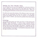 Make Your Own Murder Party command summary page 2