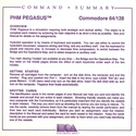 PHM Pegasus command summary card 1