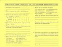 President Elect (1988 Edition) response card back
